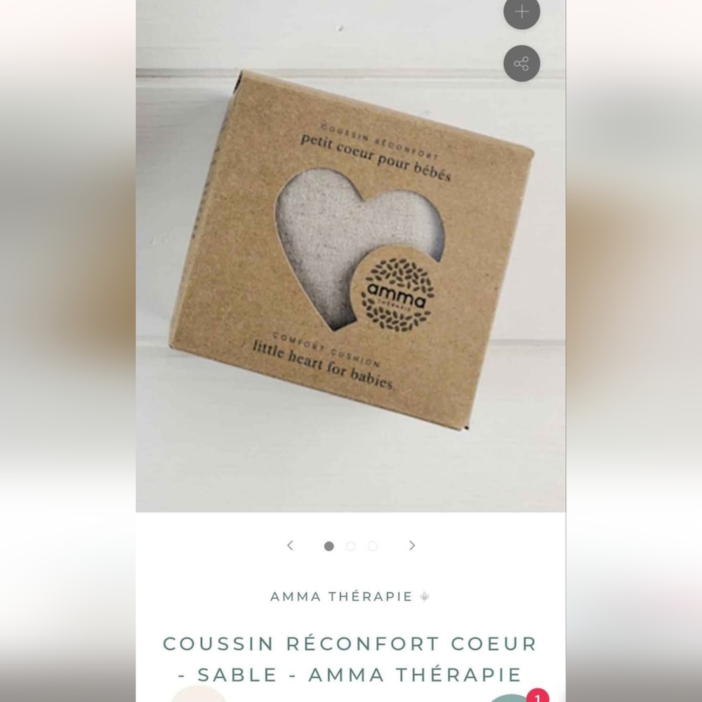 NWT Amma Therapie Heart Pillow - Cream